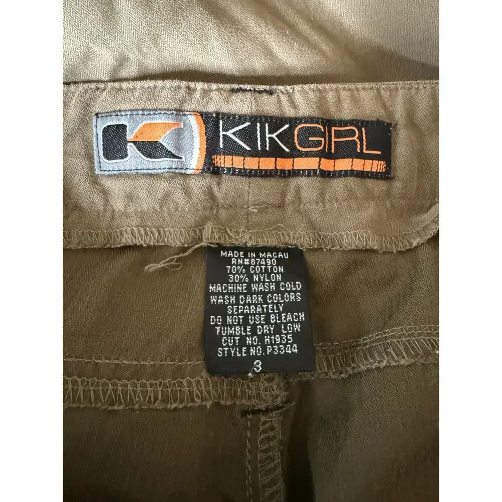 Rare KIKGIRL Vintage Straight-Leg Cargo Pants Brown Size 3 - Picture 8 of 10
